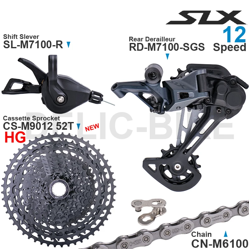SHIMANO SLX M7100 1x12 Speed Groupset Shifter Rear Derailleur Cassette Sprocket 11-50T/52T CN-M6100 Chain