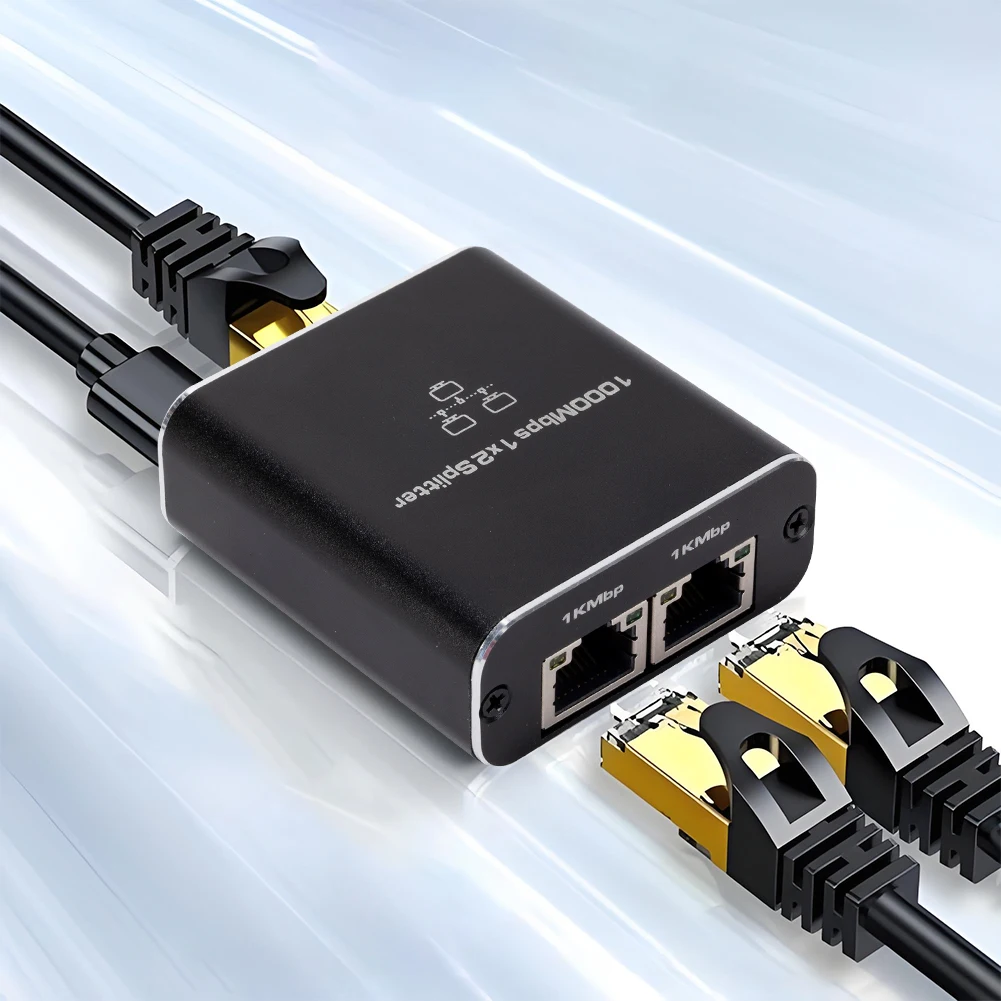 1 in 2 Gigabit Ethernet Switch Splitter Network Cable Selector USB Mini Network Switch 1000Mbps Internet Splitter for PC Laptop