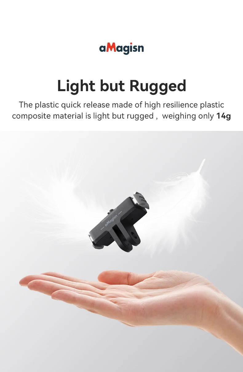 Magnetische Schnellverschlusshalterung aus Kunststoff für GoPro Hero 13, stabile Kamerahalterung für Go Pro 13 Radfahren/Sport/Vlogging-Zubehör – Detail 4