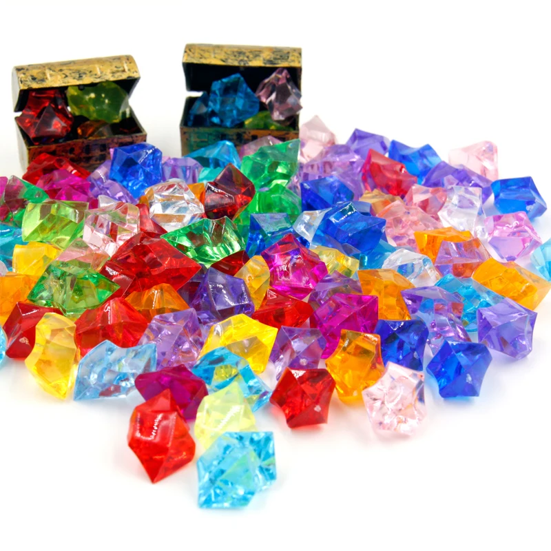 100pcs Pirate Jewels Treasure Chest Pirate Party Favors Party Decorations Acrylic Crystal Gems Vase Filler Confetti