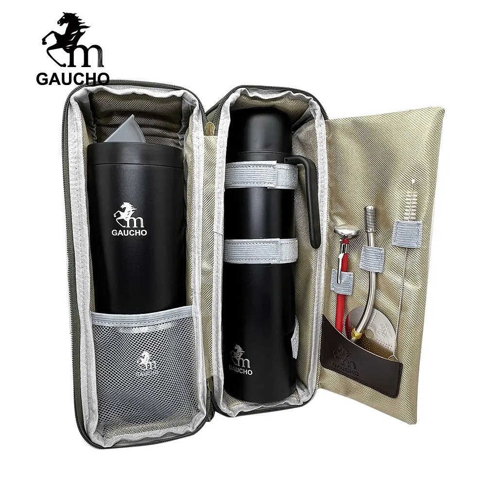 1 Set/Lot Gaucho Yerba Mate Travel Kits yerba mate cup tea set Is Convenient For Loading Stainless Thermos & Gourds & Bombilla Straw Tea Can