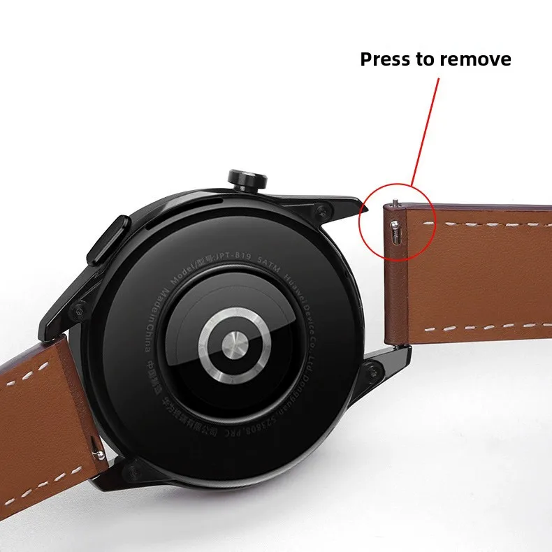 Premium Genuine Leather Watch Strap with Quick Release - 20mm/22mm, Unisex Timeless Design