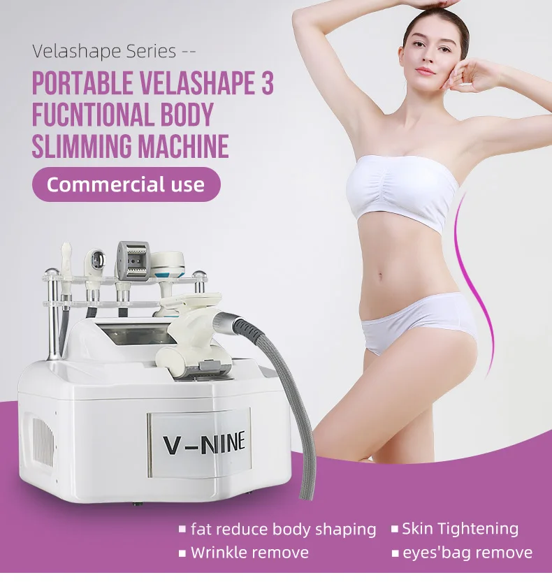 VelaShape Machine 5 In 1 For Body Contouring 2 <h3 class="features--headline">Features and benefits</h3> VelaShape is a non-invasive procedure that doesn't require surgery or downtime. VelaShape can help contour the body by reducing fat in targeted areas. VelaShape reduce the cellulite and improve the texture and tone of the skin VelaShape can help tighten sagging skin and improve skin laxity <hr /> <h5></h5> <h5><span class="tw-text-2xl tw-font-bold" style="color: #99ccff;">IN STOCK READY TO SHIP</span></h5> <h5><span class="tw-text-2xl tw-font-bold" style="color: #99ccff;">1 YEAR WARRANTY + 3 YEAR TECH SUPPORT</span></h5> <h5><span class="tw-text-2xl tw-font-bold" style="color: #99ccff;">30 DAY MONEY-BACK AND <a href="https://salonmachines.com/refund_returns/">RETURN POLICY</a></span></h5> <h5><span class="tw-text-2xl tw-font-bold" style="color: #99ccff;">FREE WORLDWIDE SHIPPING <a href="https://salonmachines.com/shipping-policy/">SHIPPING POLICY</a> </span></h5> <h5><span class="tw-text-2xl tw-font-bold" style="color: #99ccff;">PROFESSIONAL BEAUTY <a href="https://salonmachines.com/">SALON MACHINES</a> EQUIPMENT</span></h5> <div class="product-block product-block--sales-point"></div> VelaShape Machine 5 In 1 For Body Contouring