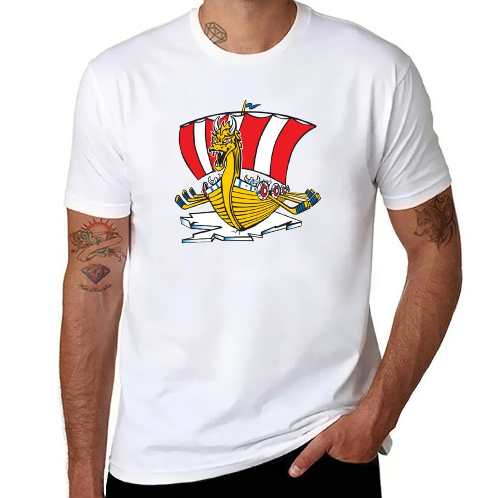 New Baie Comeau Drakkar-Club T-Shirt Kawaii Vestiti Ragazzi Animal Print Shirt Mens Graphic T-Shirt Pack