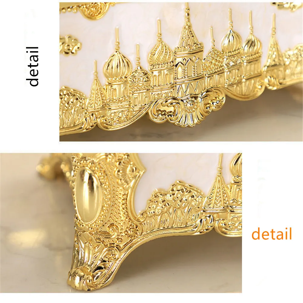 Creative European-style castle tissue holder storage box retro acrylic paper box high-end cafe home kitchen fashion paper box 6