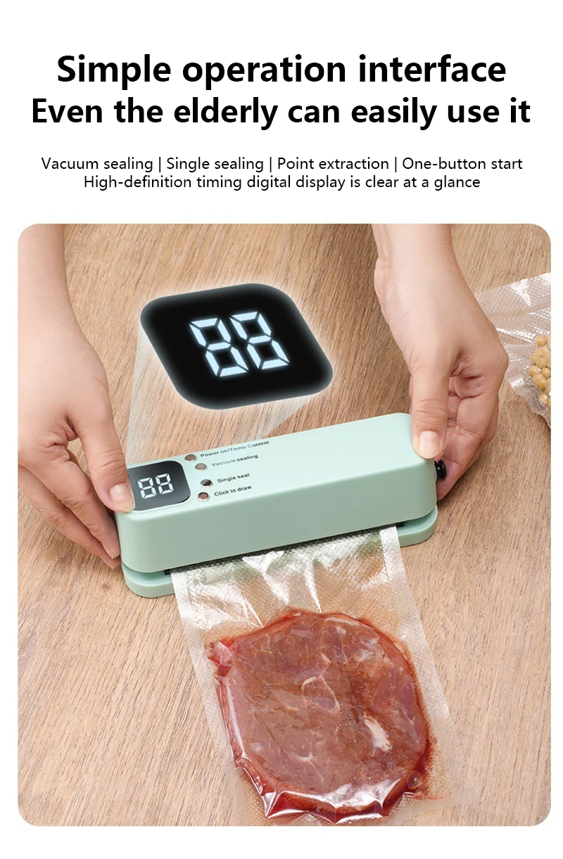 Description Picture 5 of itemMini Wireless Vacuum Sealer Household Vacuum Food Bag Rechargeable Laminator Kitchen Packaging Machine