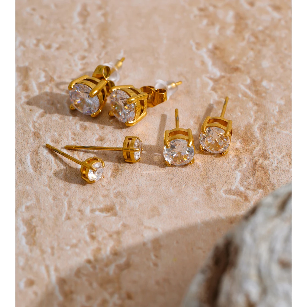 Yhpup Round Stud Earrings