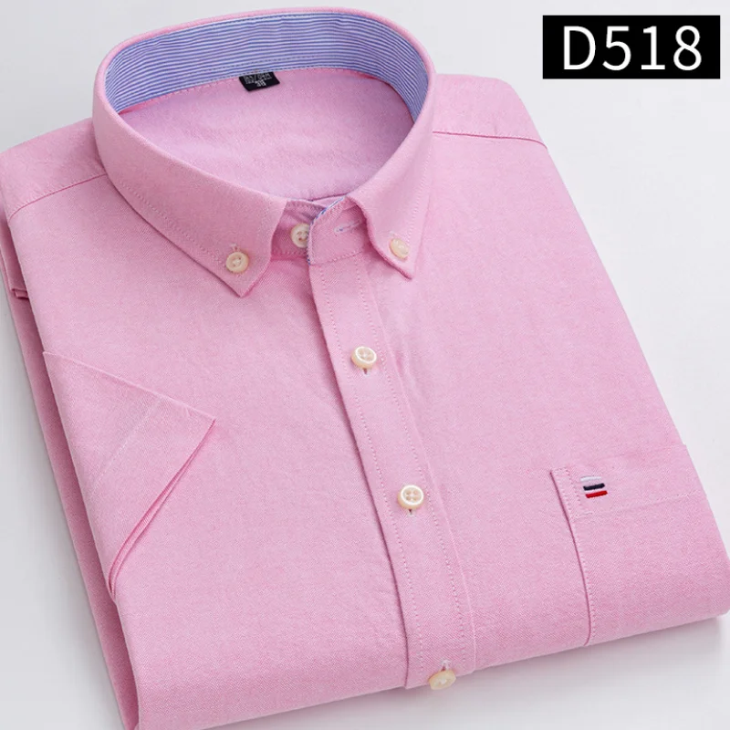 

2023 Short Sleeve Men Cotton Shirts Business Regular Fit Plaid Shirts For Mens Casual Business Work Shirt Male Clothes MY522