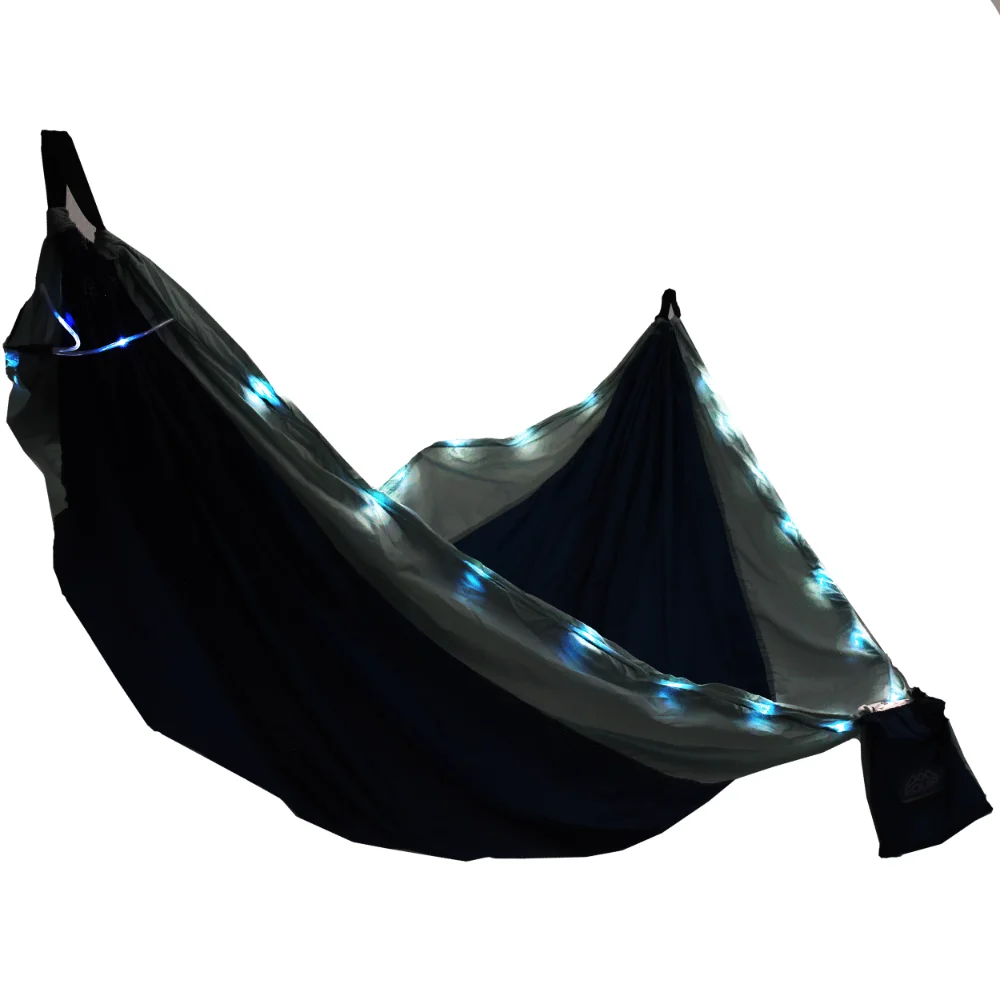 Equip Illuminated Nylon Portable Camping Travel Hammock, 2 Person, Blue & Dark Blue, Size 124" L x 77" W 1