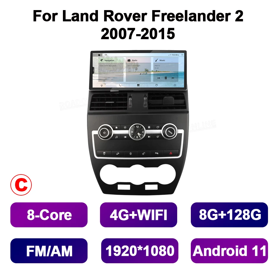 thumbnail image 1 of Reproductor multimedia estéreo con GPS para coche, Android 11, 1920 x 720, 12,3 pulgadas, CarPlay inalámbrico, para Land Rover Freelander 2, Freelander2 2007-2015, 1 of 5