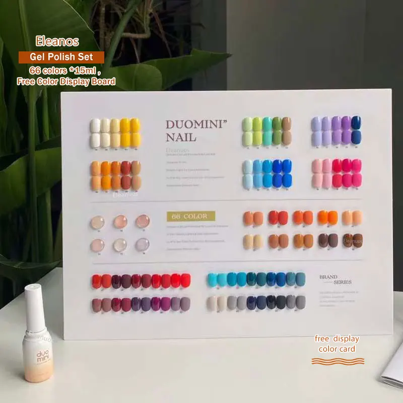 

Eleanos New Spring Series 15ml Gel Nail Polish 66 Colors Semi Permanent Solid Nail Gel Varnish Soak Off UV Gel for Base Top Coat