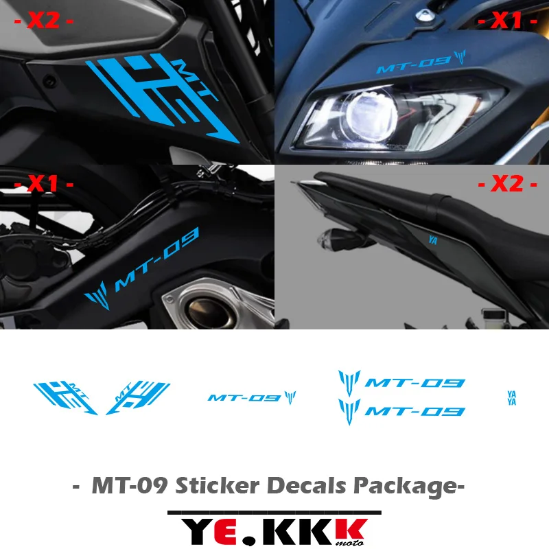 Front and Rear Shell Fairing Sticker Decals Hollow Custom For YAMAHA MT09 MT-09 SP FZ09 FZ-09 Sticker Decals Package fairing shell sticker decal replica full car sticker decals for yamaha xt 600 z tenere 1983 1984