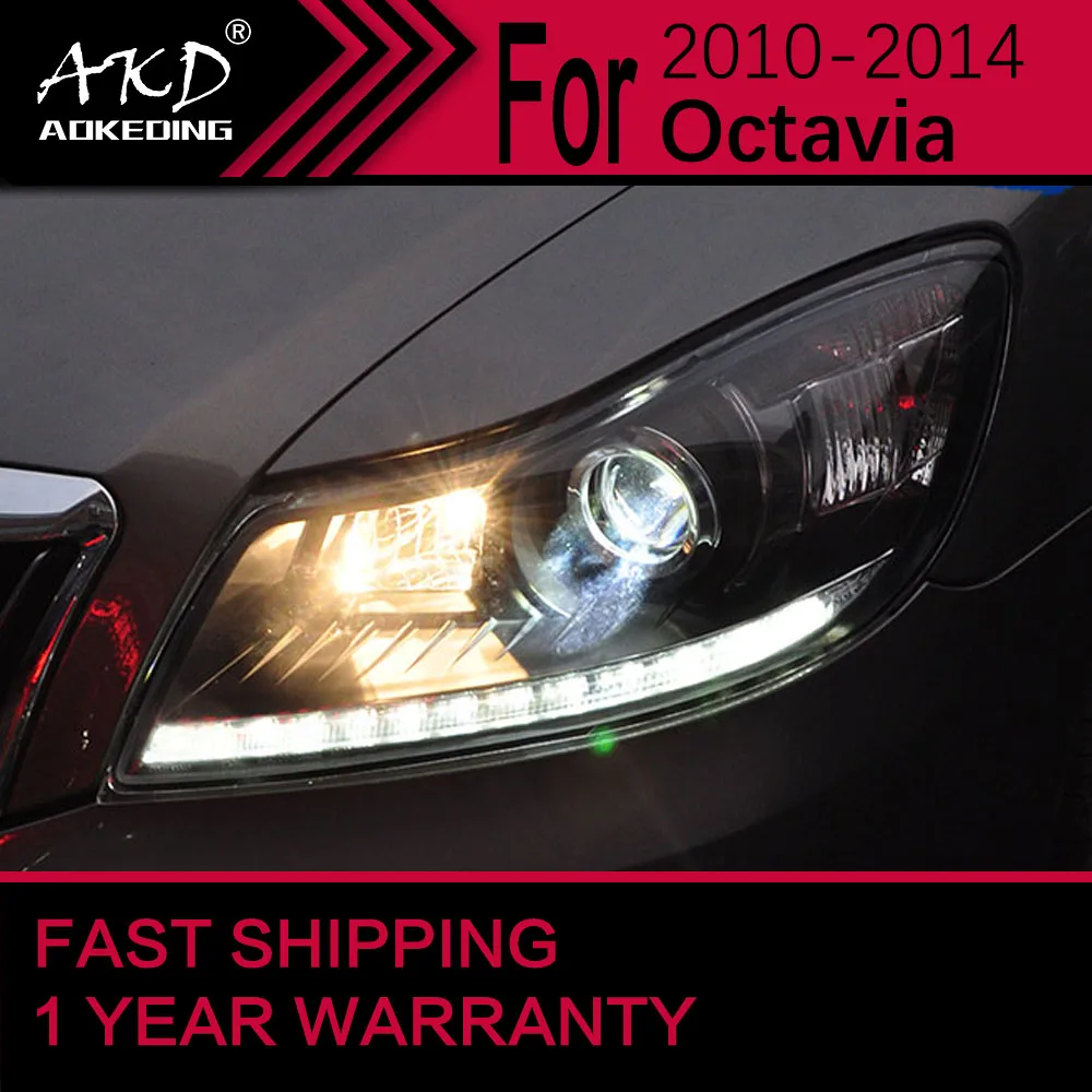 Car Lights For Skoda Octavia Led Headlight 20102014 Head Lamp Drl