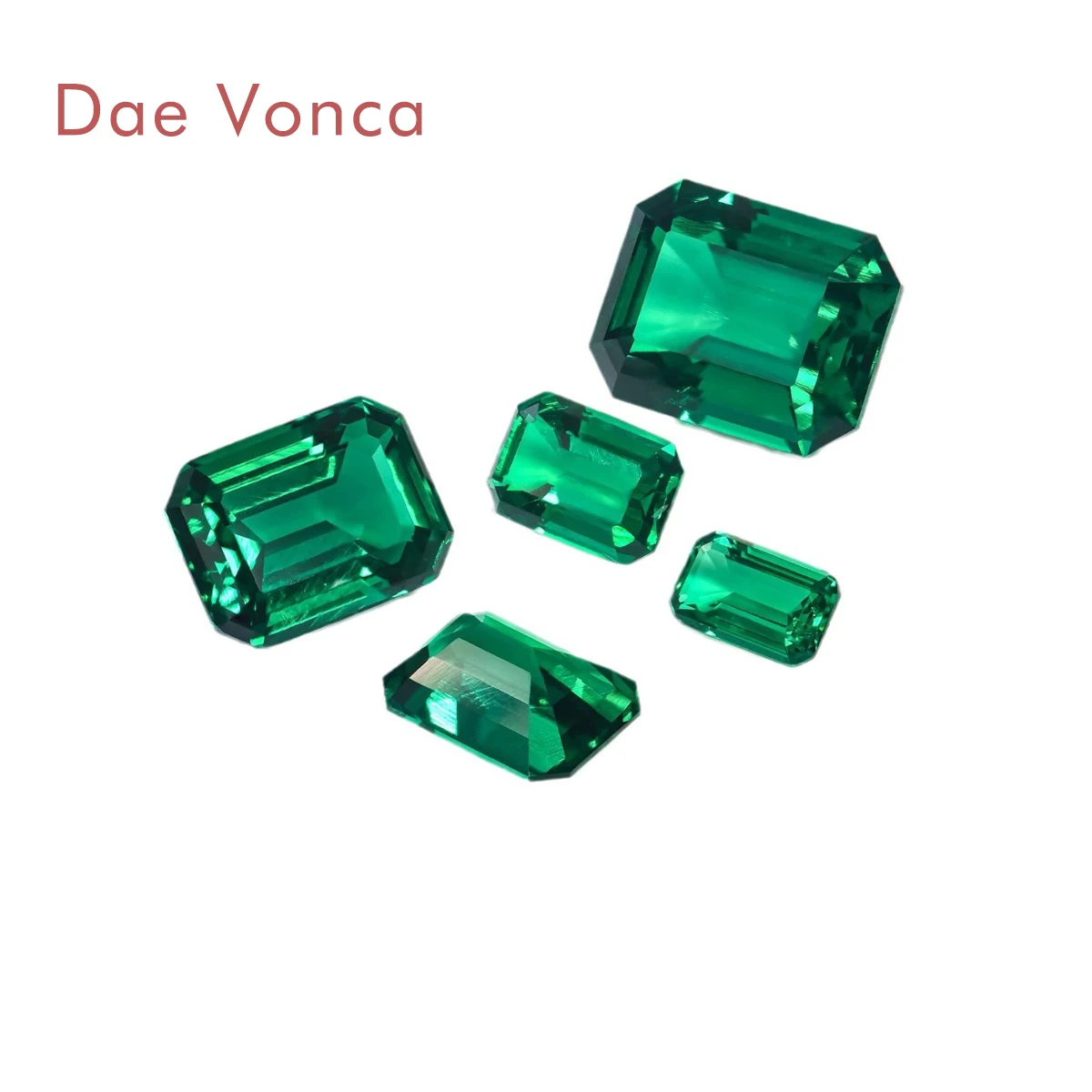 Emerald Cut Lab Grown Columbia Emerald 3mm-12mm Hand Cutting Green Color Gemstones For Jewelry Setting