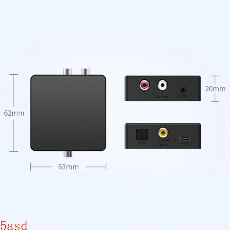 Compactly Coaxial Audios Adapter Converts SPDIF Coaxial to 2RCA 3.5mm Port for Enhances Sound Quality for Home Theater