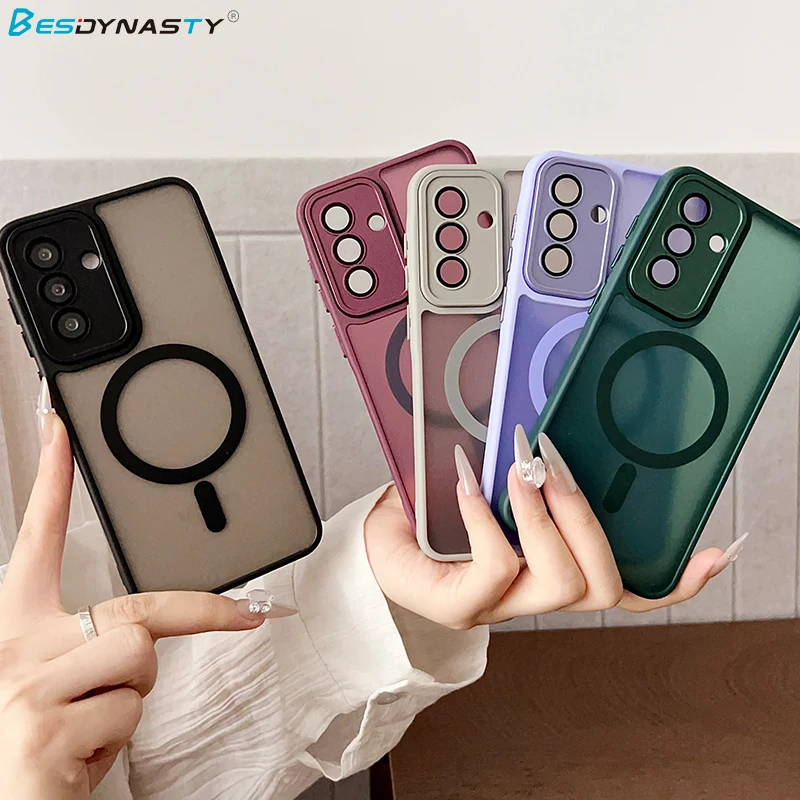Luxury Matte Magnetic Wireless Charging Case with MagSafe-Compatible Hard Cover