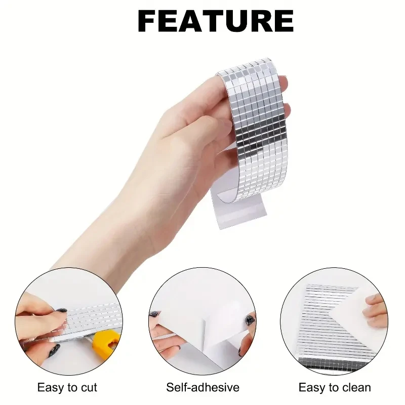 Glass Mosaic Tile Stickers Self-Adhesive Easy to Cut and Clean For DIY Disco Balls and Creative Projects wall sticker acrylic mosaic tiles sticker