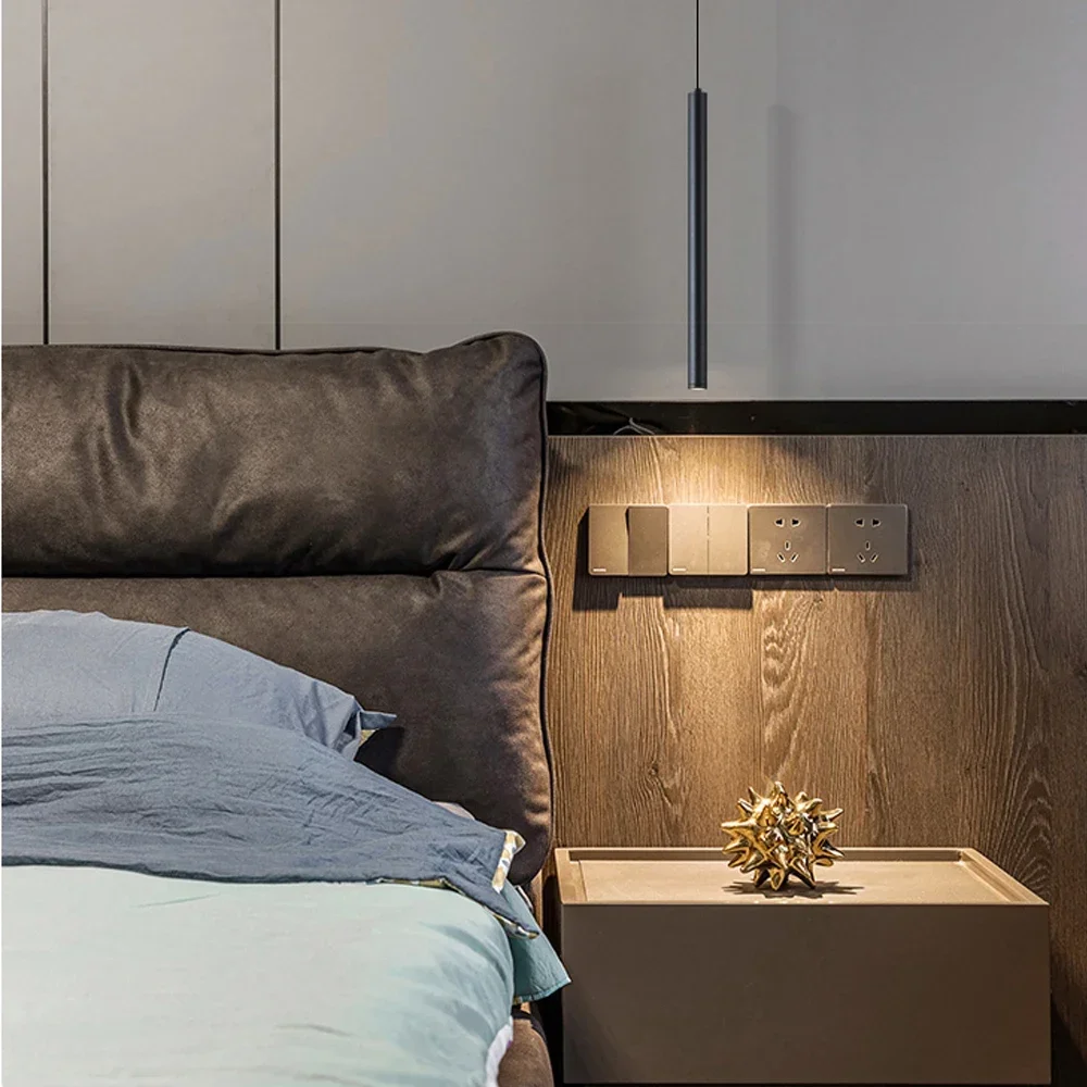 Modern Nordic Led Pendant Lamp Double head Pendant Light Dining Room 2m Hanging Lamp Pipe Decora Cylinder Pipe Line chandelier
