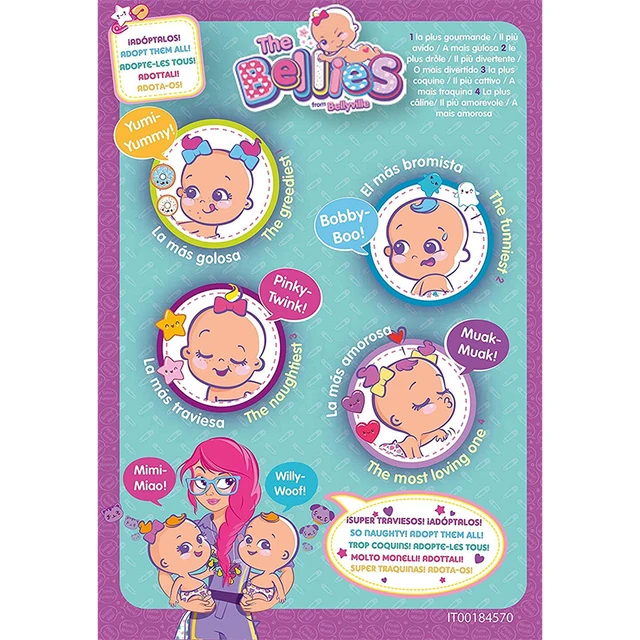 Original The Bellies From Bellyville Baby Dolls Set Electronic Interactive Doll Children's Toys Birthday gifts Girl Pretend Toy 3