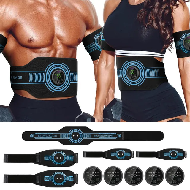 EMS Abdominal Muscle Stimulator Belt - Smart Toning Device with 10 Modes for Home Gym & Body Sculpting 1