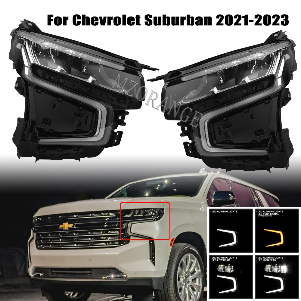 

LED Headlight Assembly for Chevrolet Suburban Tahoe 2021 2022 2023 LED headlights headlamp Turn Signal Lamp DRL accessories