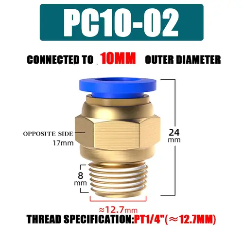 10/50PCS Pneumatic Fitting Air Connector PC 4mm 6mm 8mm 10mm 12mm Thread 1/8" 1/4" 3/8" 1/2" Hose Fittings Pipe Quick Connectors - Image 13