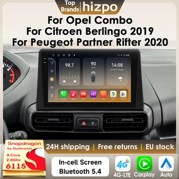 Radio para Auto Hizpo 8G 128G 2Din Android 14 para Opel Combo, Citroën Berlingo 2019, Peugeot Partner Rifter 2020, GPS, Carplay 6115 1