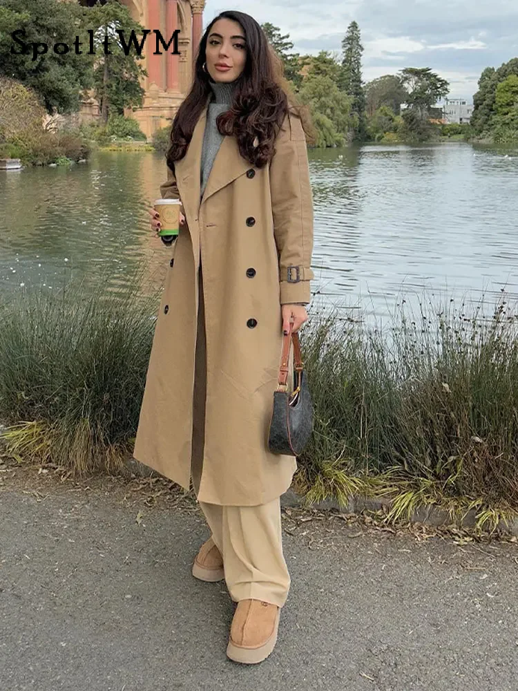 

Тренчкот женский с регулируемыми манжетами, на завязках