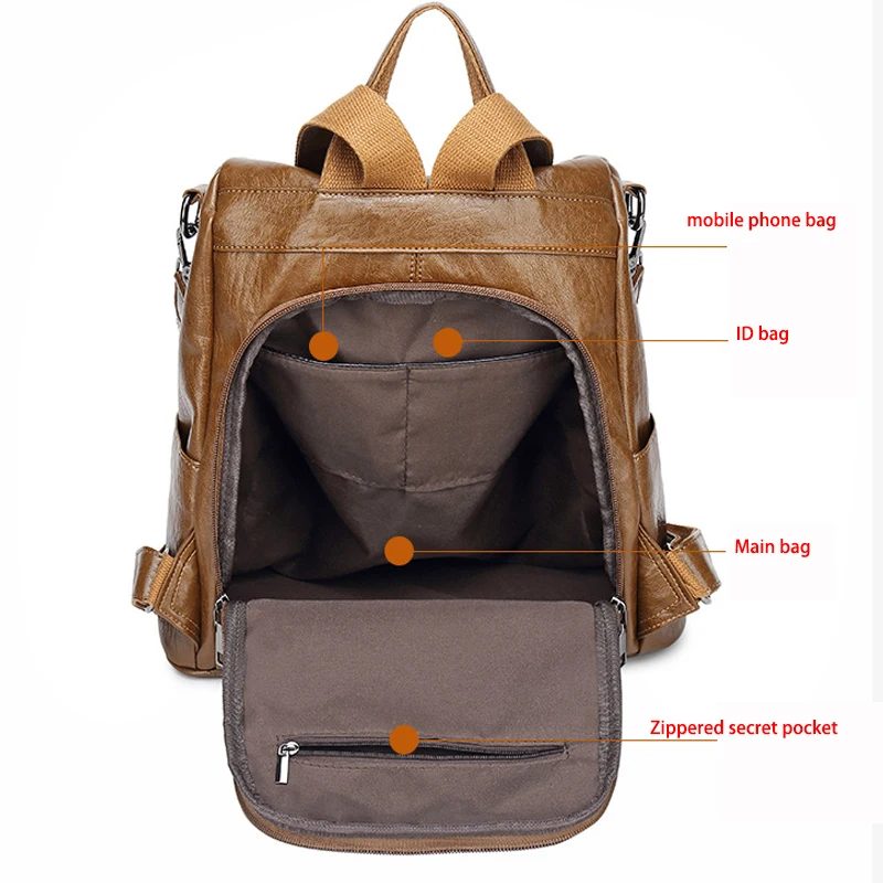 High Quality Women's Anti Theft Shoulders Bag PU Leather Backpack  Business Backpack Elegant Bow Lady's Leather Bag 3