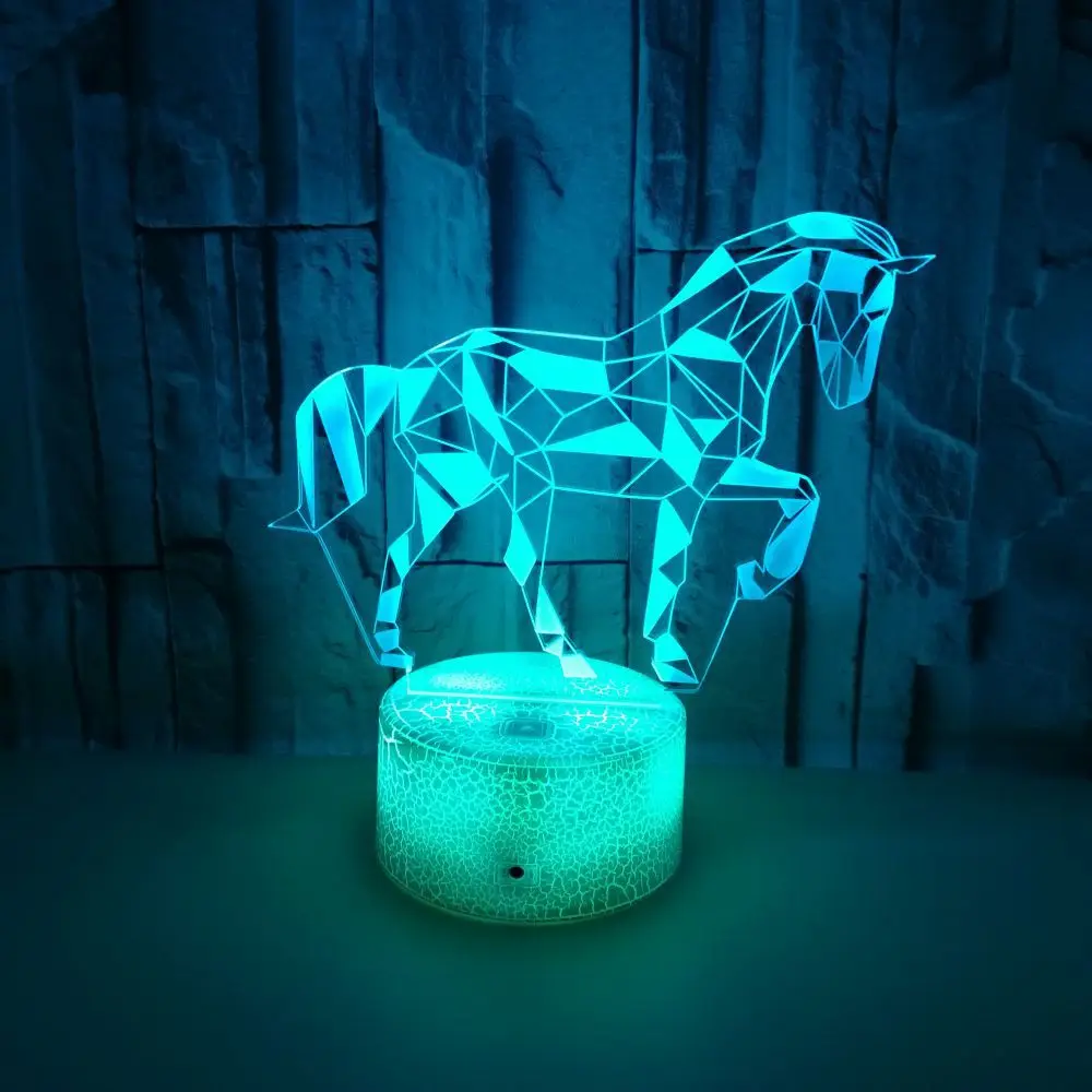 Nighdn 3D Horse Lamp LED Night Light for Kids Room Decor 7 Color Illusion Table Lamp Chid Nightlight Horse Gift for Girls Boys