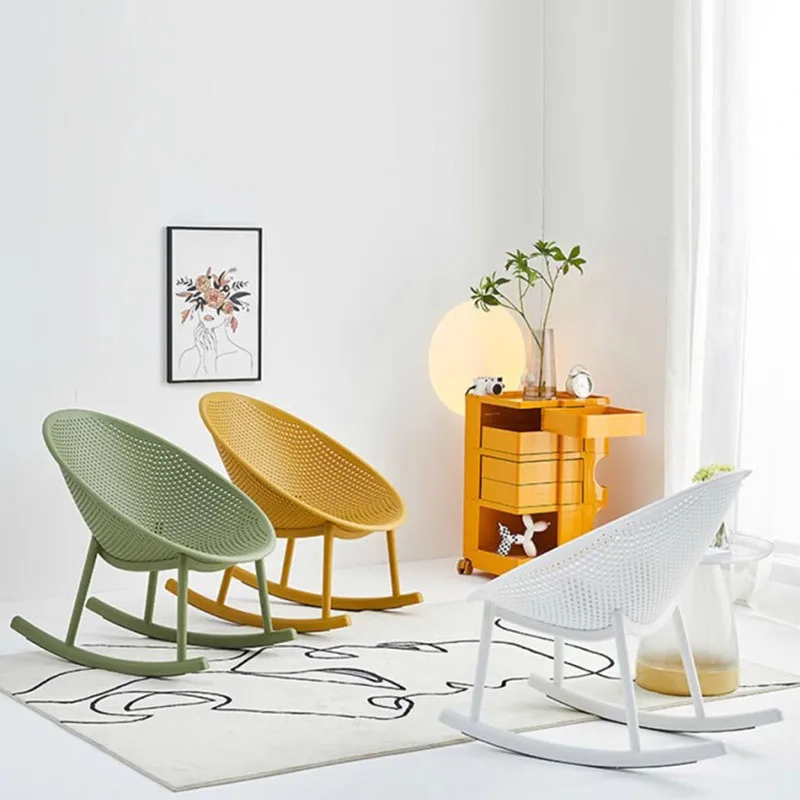 

Nordic Rocking Living Room Chairs Lounge Lazy Designer Chairs Throne Relax Ergonomic Comfortable Fauteuil Postmodern Furniture