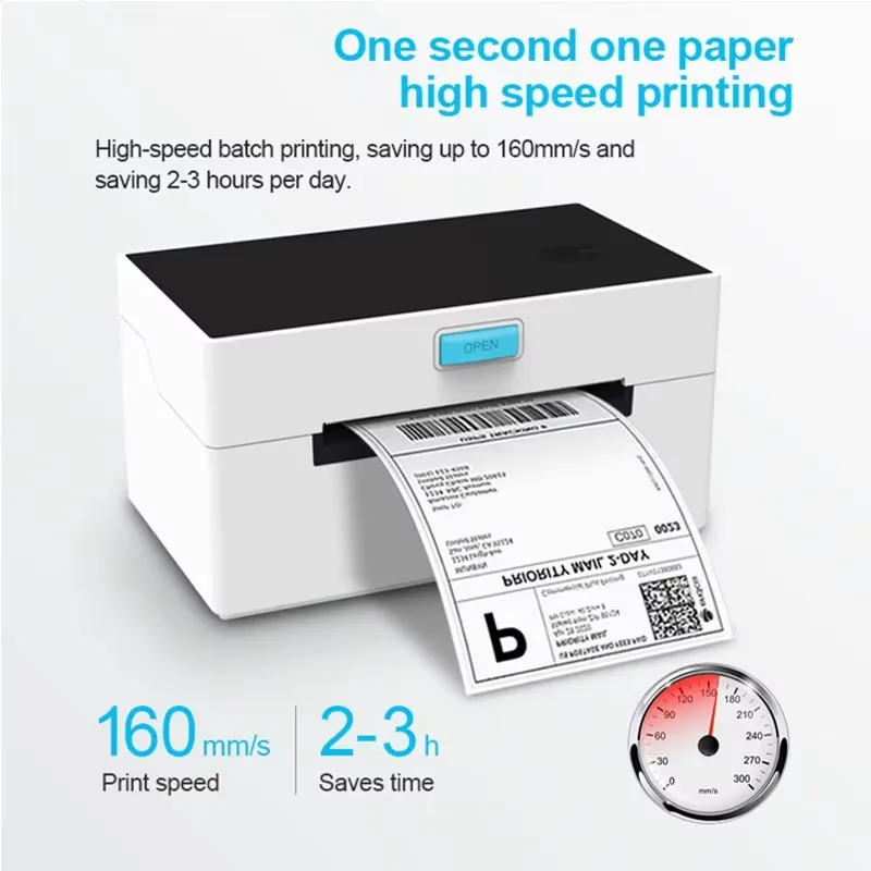 4인치 열전사 프린터 Z9220 휴대용 블루투스 무선 4X6인치 소형 배송 라벨 프린터 지원 안드로이드 맥 iOS 윈도우
