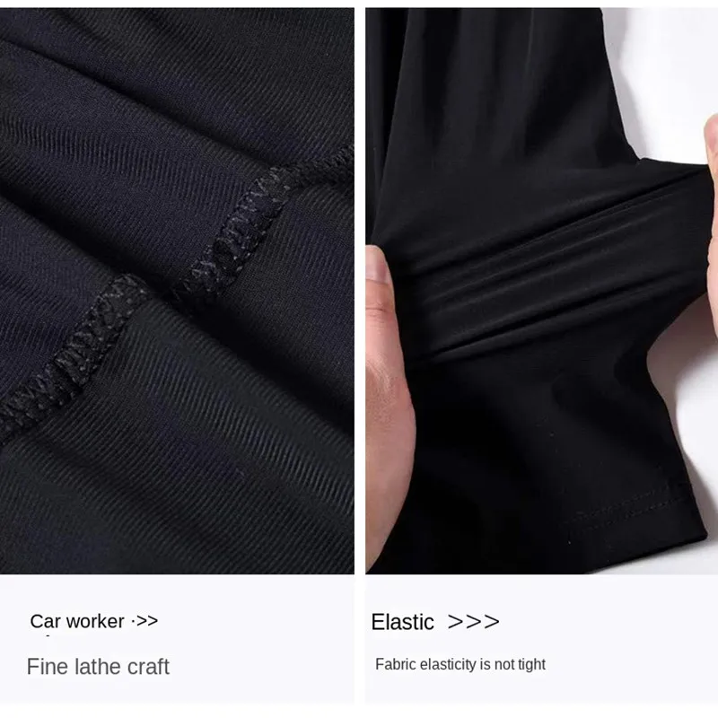 Summer cool ice silk men's large size shorts straight 7-point pants thin quick-dry sports baggy 7-point pants 5-point pants ba 6