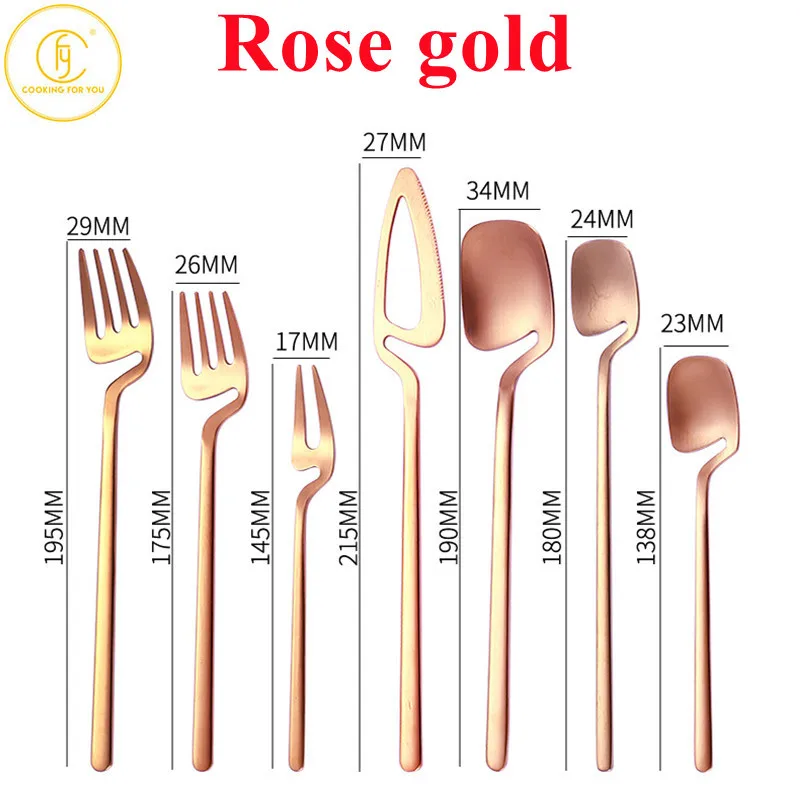 7pcs-Rose gold