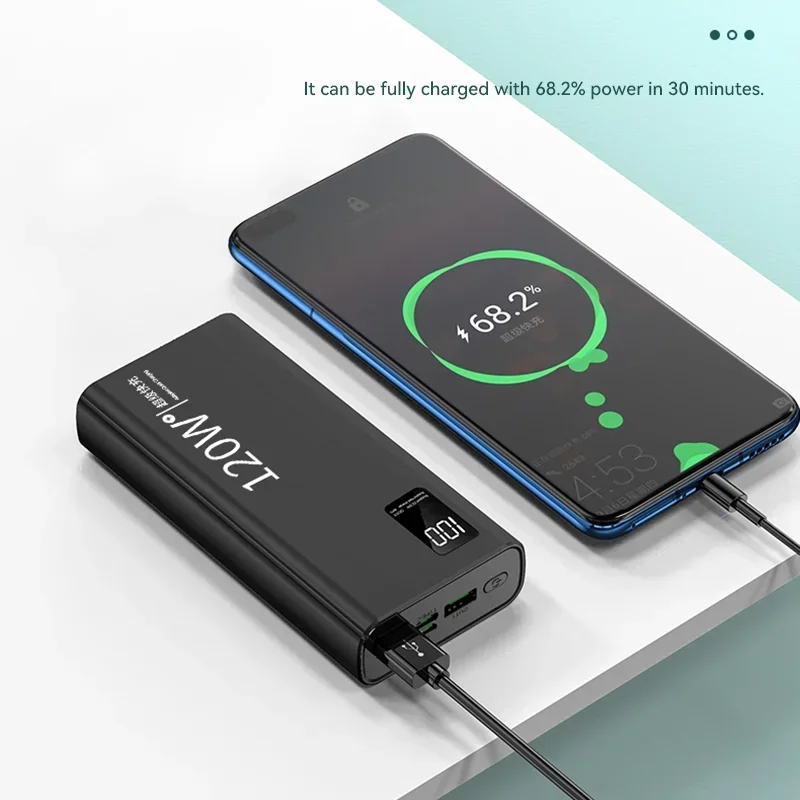 120W High Capacity Power Bank 50000mAh Fast Charging Powerbank Portable Battery Charger For Xiaomi  iPhone Samsung Huawei 2