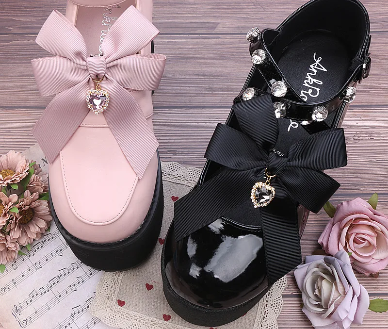 Sweet Handmade Cute Diamonds Pendant Women's Shoes Accessories Japanese All-Match Bow Shoe Clip Shoe Buckle Shoes Accessories