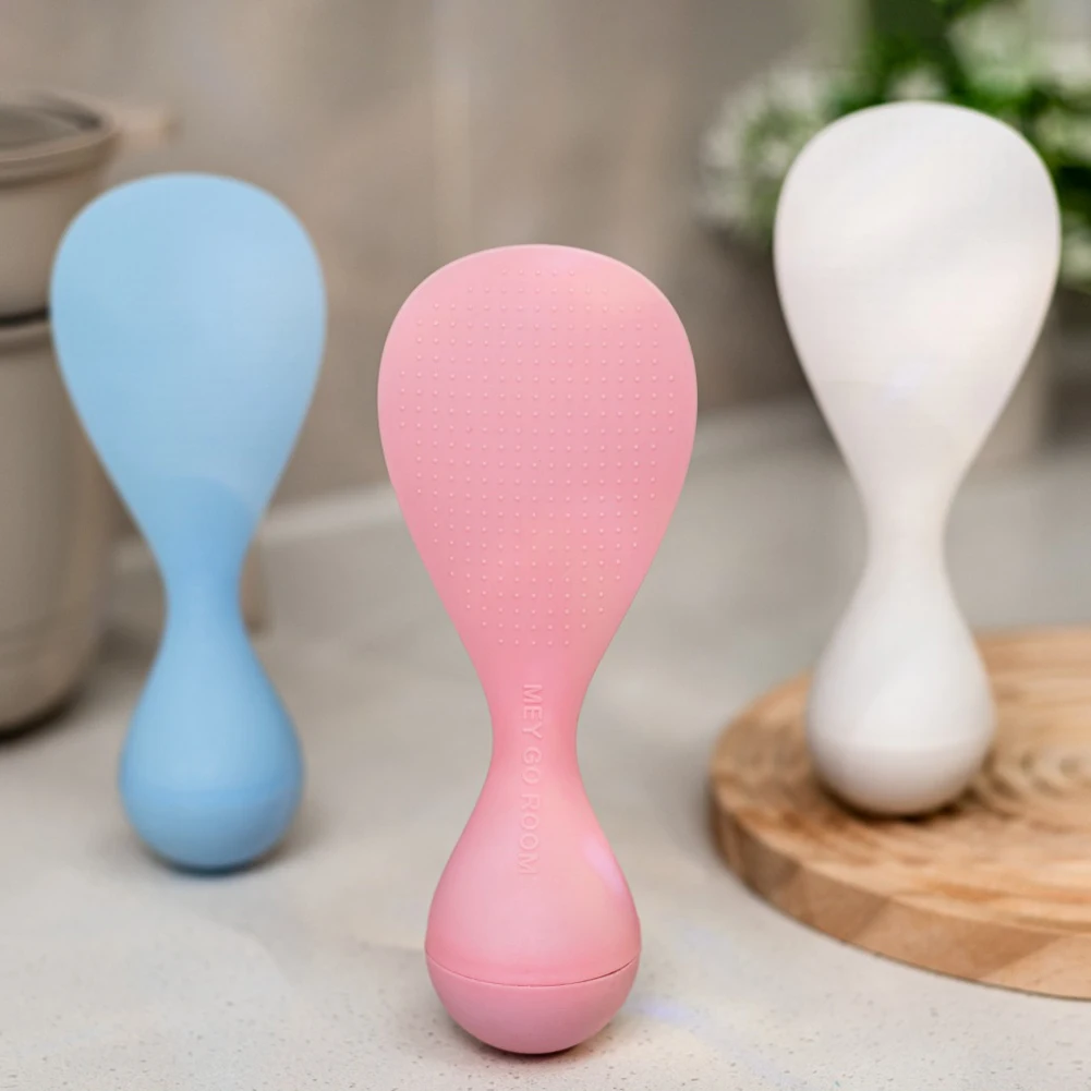 Description Picture 3 of itemRice Spoon Non-Stick Tumblers Rice Spoon Food Grade Pp Household Serving Spoon For Kitchen Use Dustproof Can Stand Up Spoon