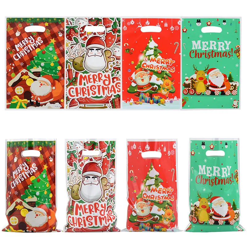 Sacchetti Regalo Di Natale Da 10 Pezzi Sacchetti Di Biscotti Di Caramelle Di Plastica Sacchetto Di Plastica Di Babbo Natale Confezione Xmax Decorazion