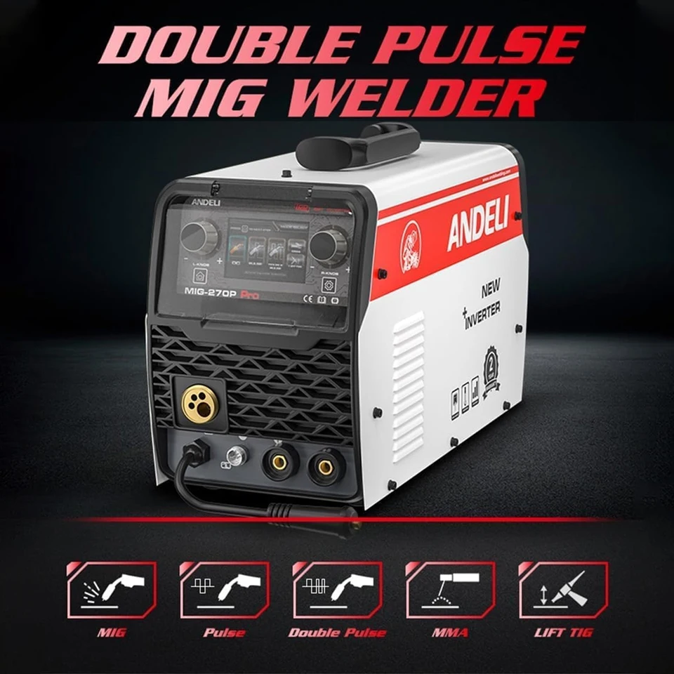 Andeli-半自動ダブルパルス溶接機,4 in 1,ミグ溶接機,アルミニウム溶接