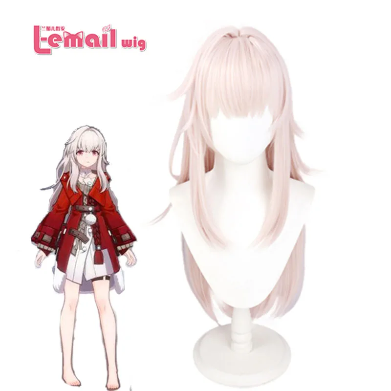 

L-email wig Synthetic Hair Game Honkai: Star Rail Clara Cosplay Wig 65cm Light Pink Cosplay Wigs Silicone Heat Resistant Wig