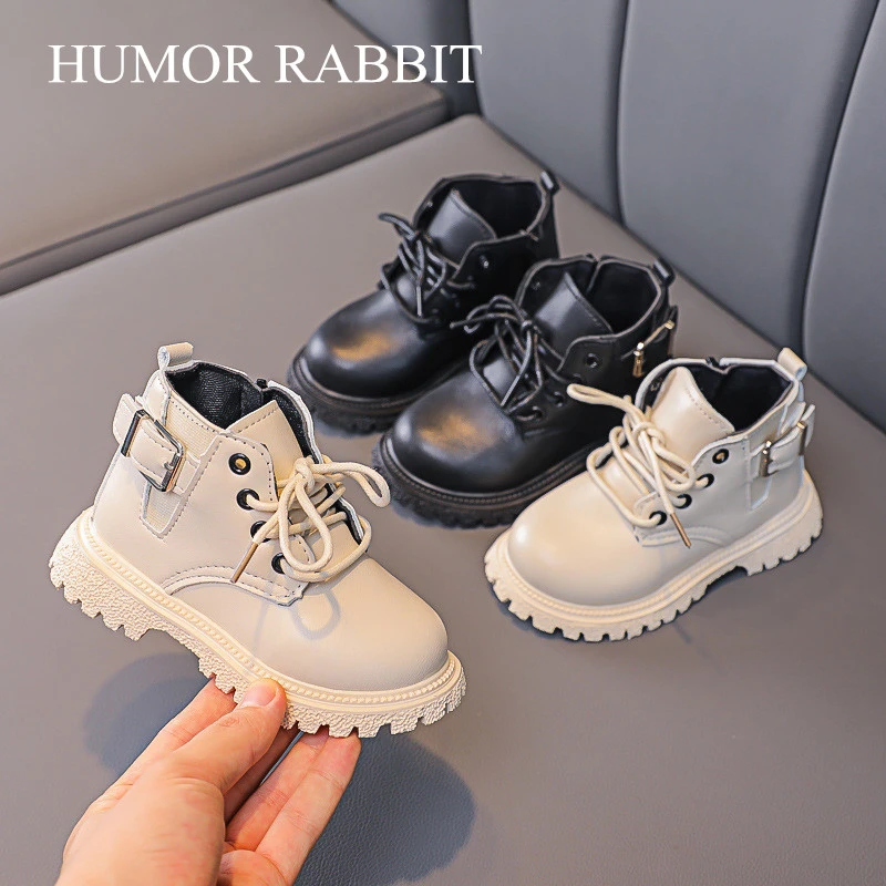 Botas de otoño para niños y niñas, zapatos de bota corta para niños, coreana, botas botas negras, envío directo|Botas| - AliExpress