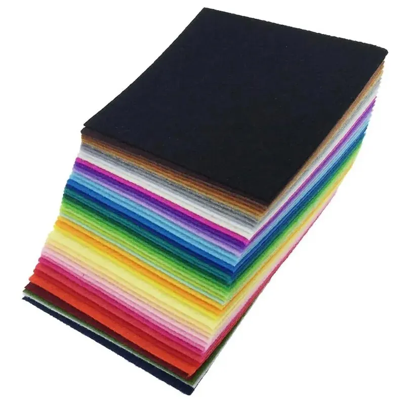 Non Woven Felt Fabric Sheet Assorted Color Squares 40Pcs For Kids DIY Sewing Crafts Patchwork School Project Decoration
