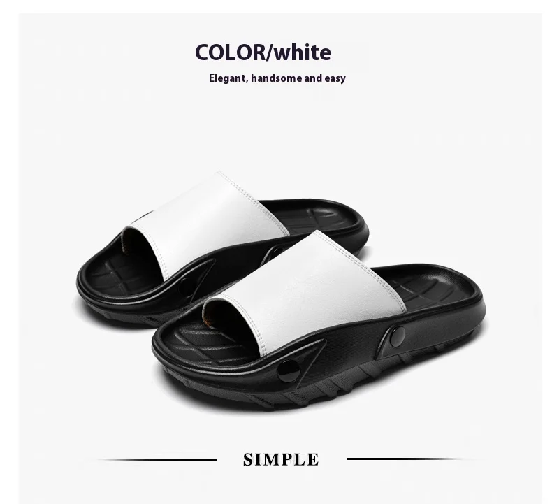 Herren-Plateau-Sandalen aus echtem Leder, dicke Sohle, höhenvergrößernde Hausschuhe, bequem, atmungsaktiv, lässig, Sommer-Slide-Schuhe – Detail 15
