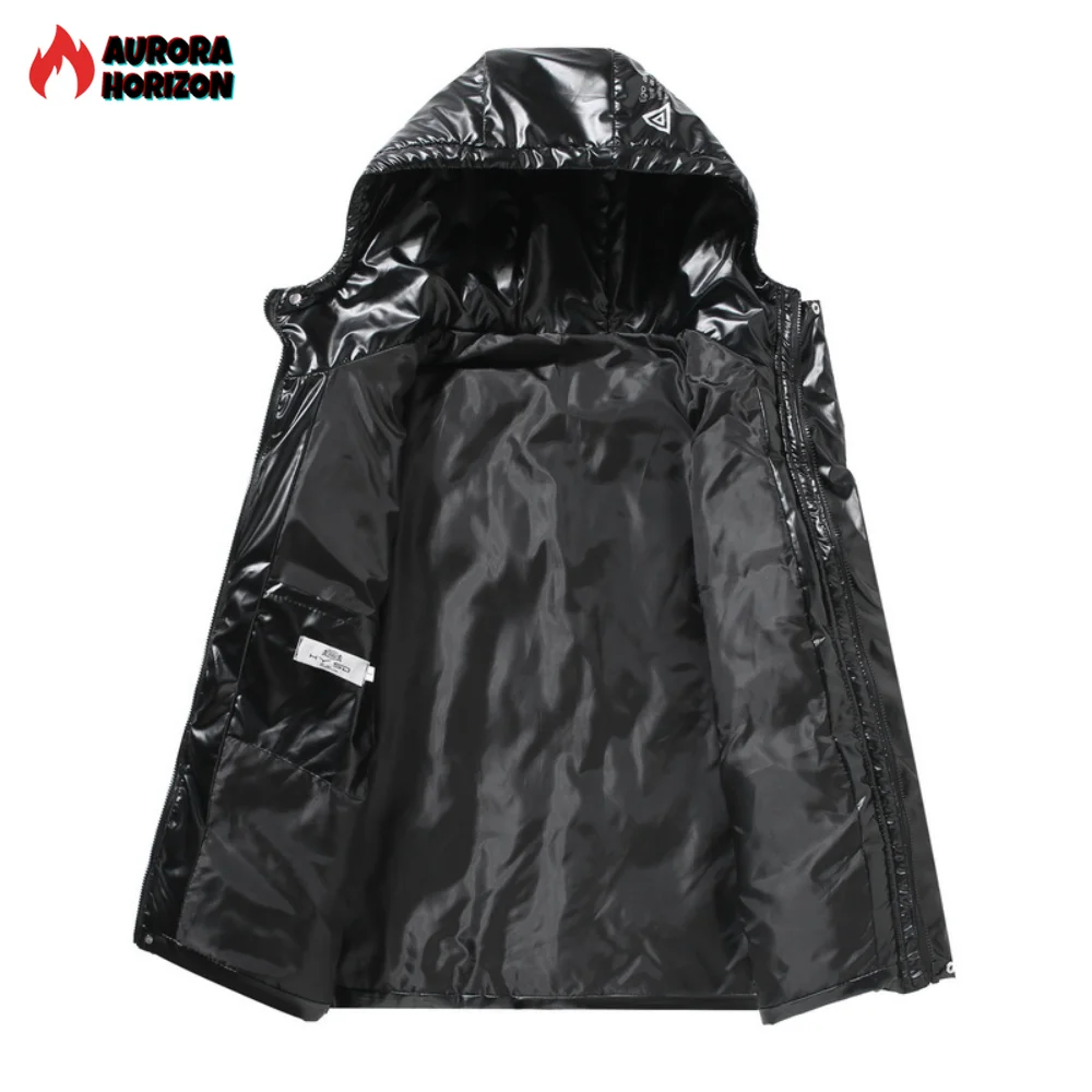 ZOZOWANG 2023 Down Jacket Men Winter New Down Cotton Coat Warm Wear Hooded PLUS SIZE 5XL Jacket Windbreaker  Shiny Fabric