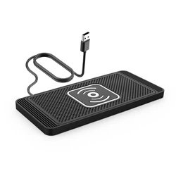 Universal Fast Charging Wireless Car Charger with Silicone Pad Stand (USB - Port)