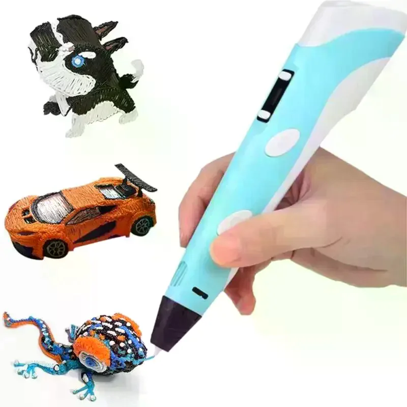 3D 프린팅 펜 디지털 디스플레이 지능형 펜으로 낙서 그림 그리기, USB 케이블 포함