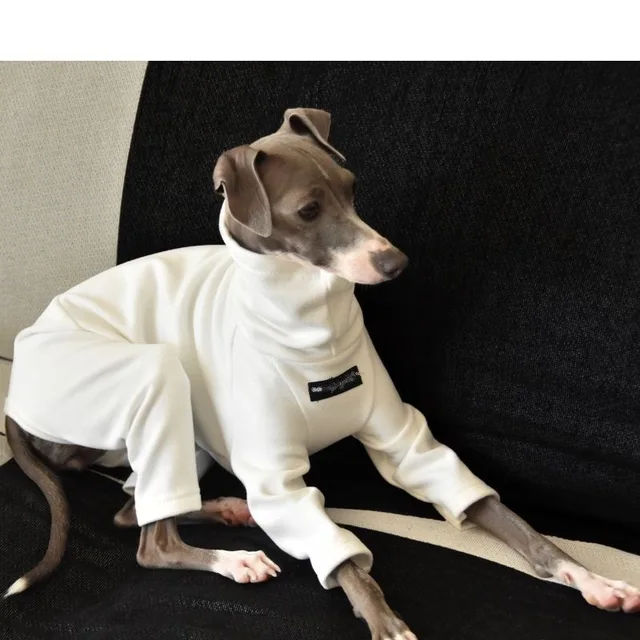 Fahison Whippet lévrier italien vêtements de luxe coton chien Jammies hiver chaud col roulé Stretch vêtements pour animaux de compagnie 1