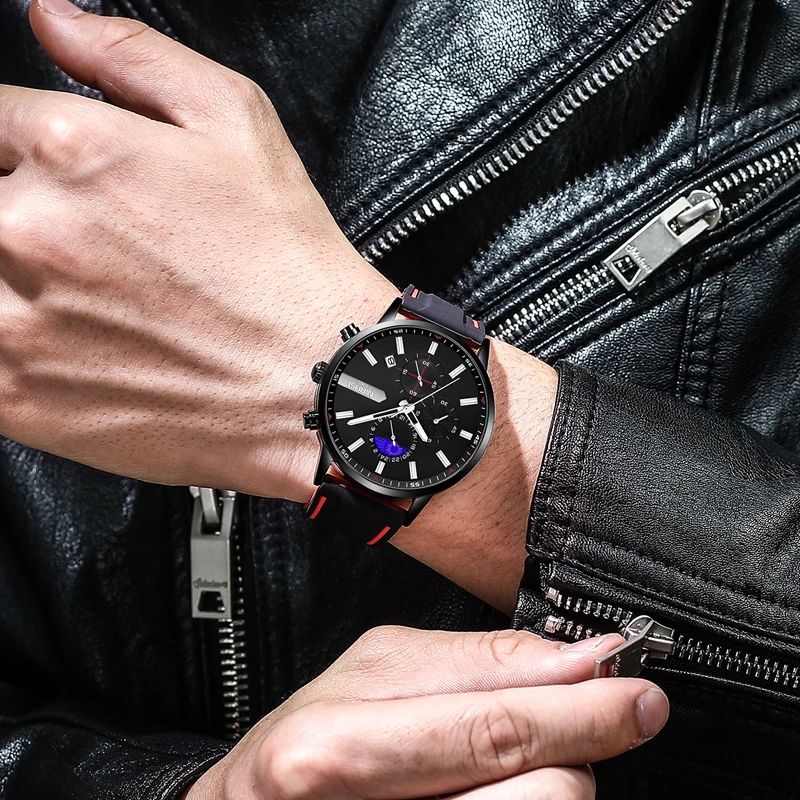NIBOSI Fashion Silicone Strap Quartz Watch for Men Waterproof Sports Chronograph Mens Watches Top Brand Luxury Relogio Masculino