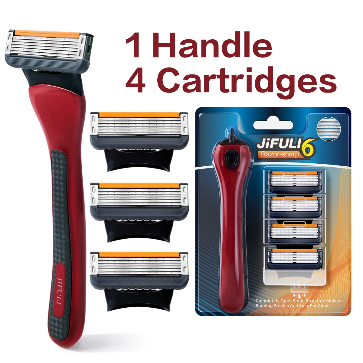 Unisex Safety Shaver with Replaceable 6-Layer Stainless Steel Blades