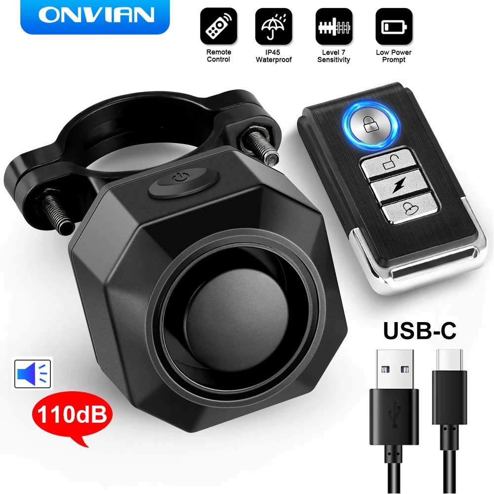 Onvian Bicycle Alarm Wireless Waterproof And Anti Loss Alarm Set USB Charging Remote Control Mountain Bike Motorcycle Alarm Safe AliExpress